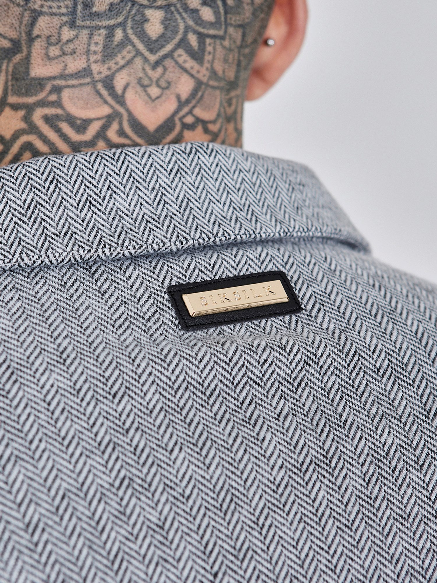 Siksilk Poloshirt SikSilk Herren Graues Smart Polo T-Shirt günstig online kaufen