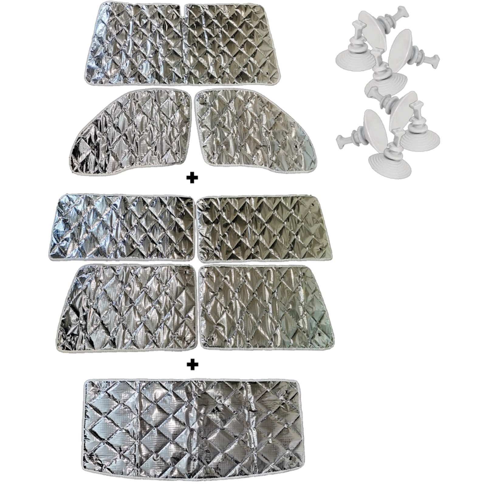 Frontscheibenabdeckung Komplettset Thermomatten T2/T3 für passend deiwo VW 1979-1990 8-tlg.
