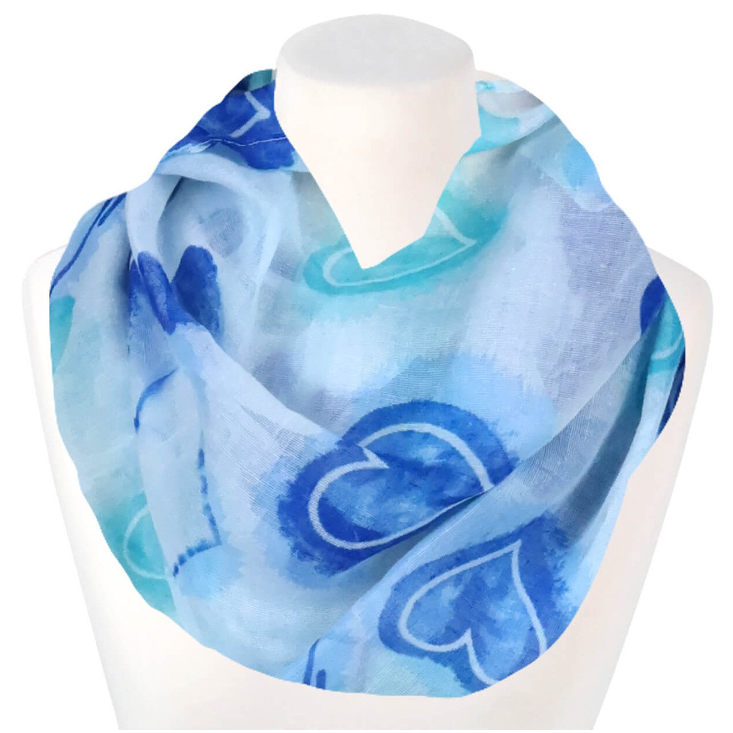 chic4home Loop Voyage Vibes, (1-St. 1-teilig), Damen Loop-Schal Schlauchschal Herzchen Muster
