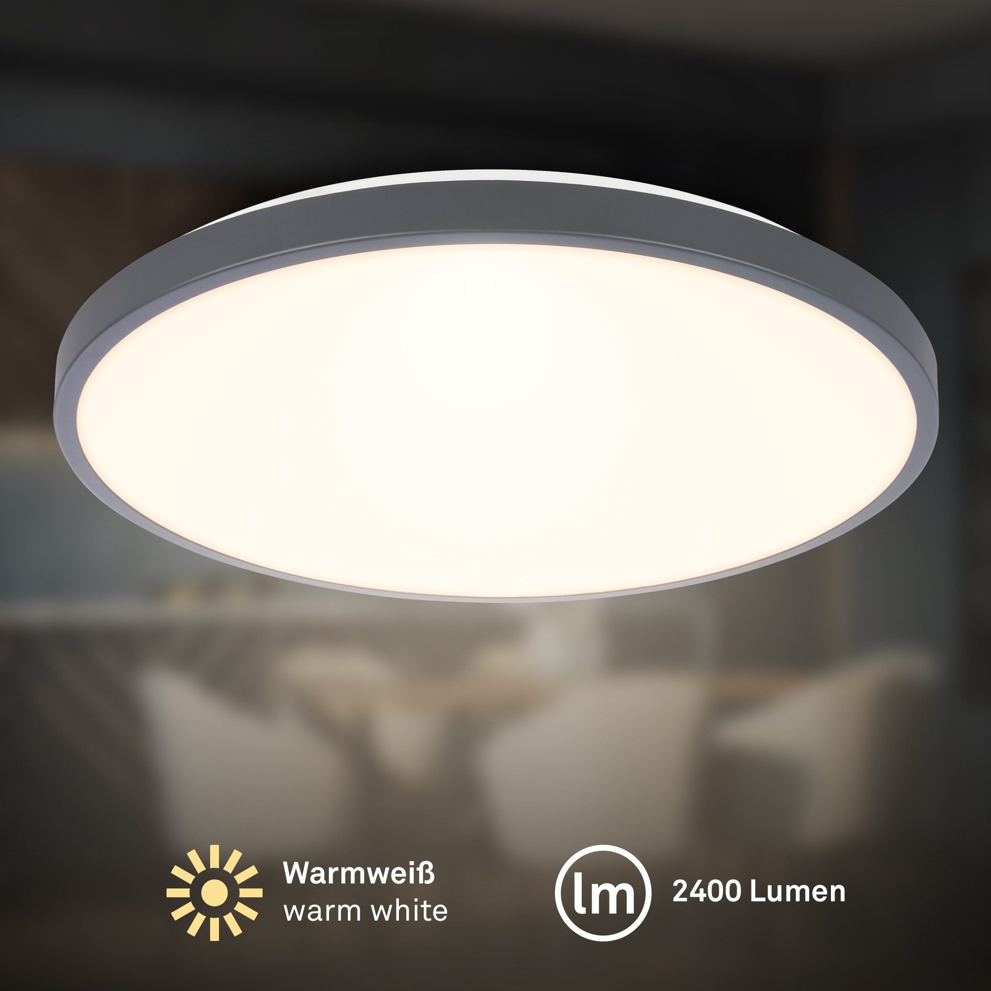 Briloner Leuchten Deckenleuchte FLAME Deckenlampe Aufbauleuchte, Standard (ON/OFF), LED fest integriert