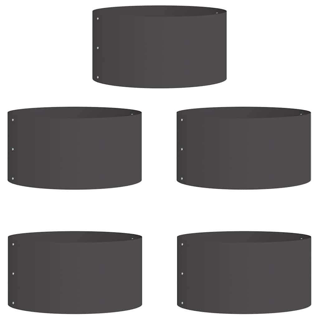 vidaXL Blumentopf Gartenpflanzer 5 pcs Schwarz günstig online kaufen