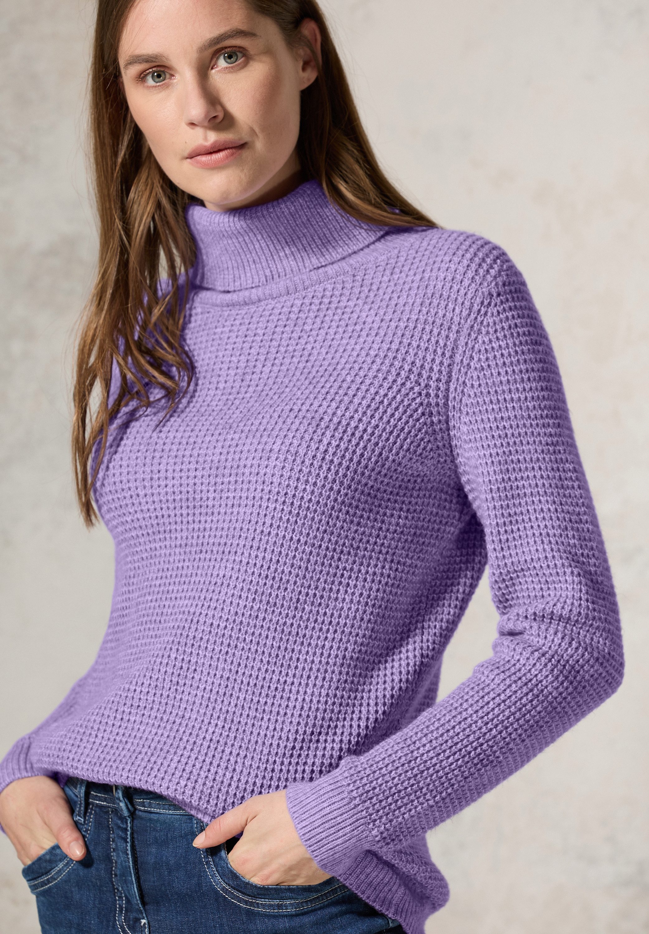 CECIL Rollkragenpullover im soften Baumwoll-Mix