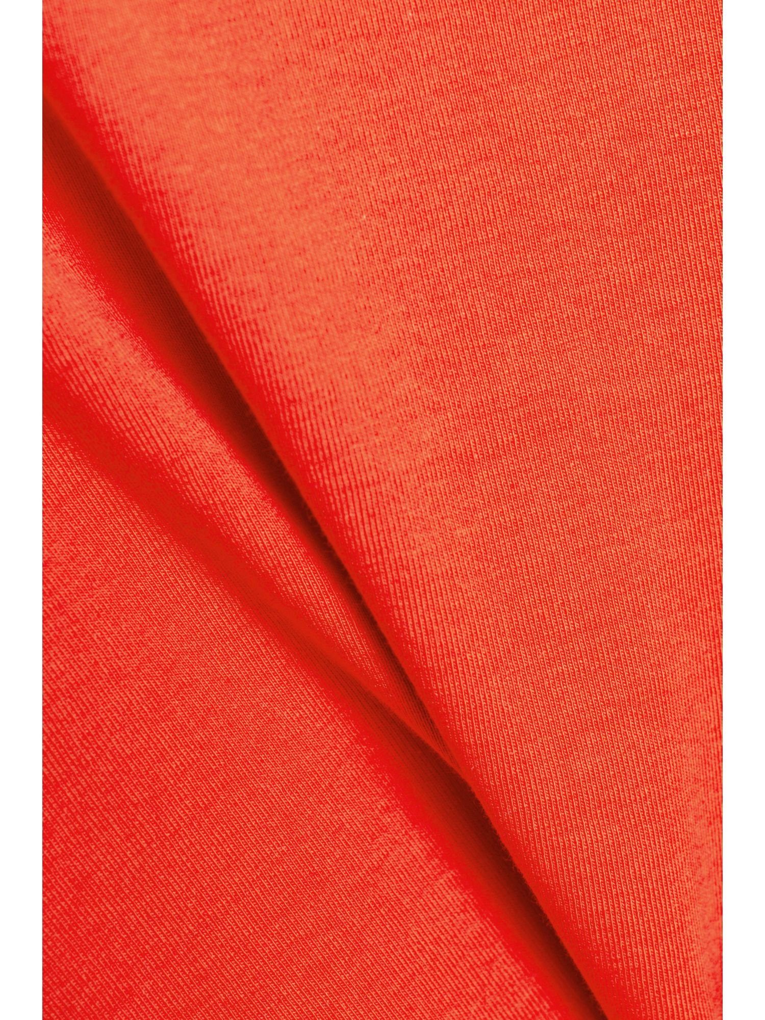 Esprit T-Shirt mit Glitzersteinchen aus RED Logo (1-tlg) T-Shirt ORANGE