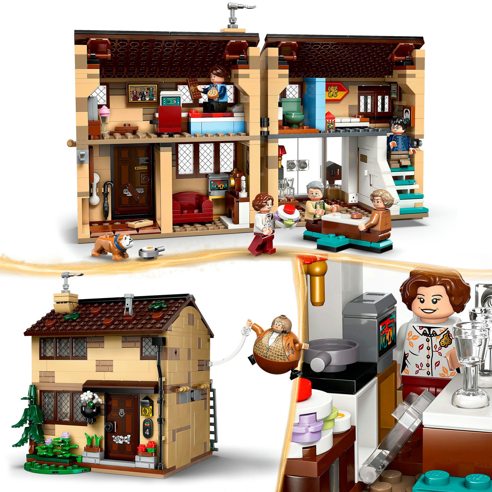 LEGO® Ligusterweg: Tante Magdas Besuch (76451), LEGO Harry Potter™ Konstruktionsspielsteine, (639 St), Made in Europe – Bild 4 von 5