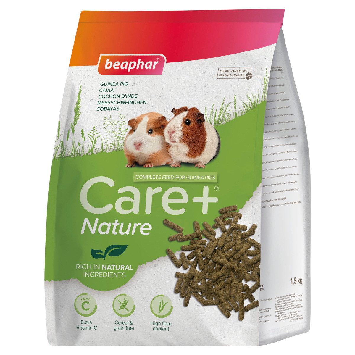beaphar Care+ Nature Meerschweinchen, 1,5 kg, Trockenfutter für: Kleintier