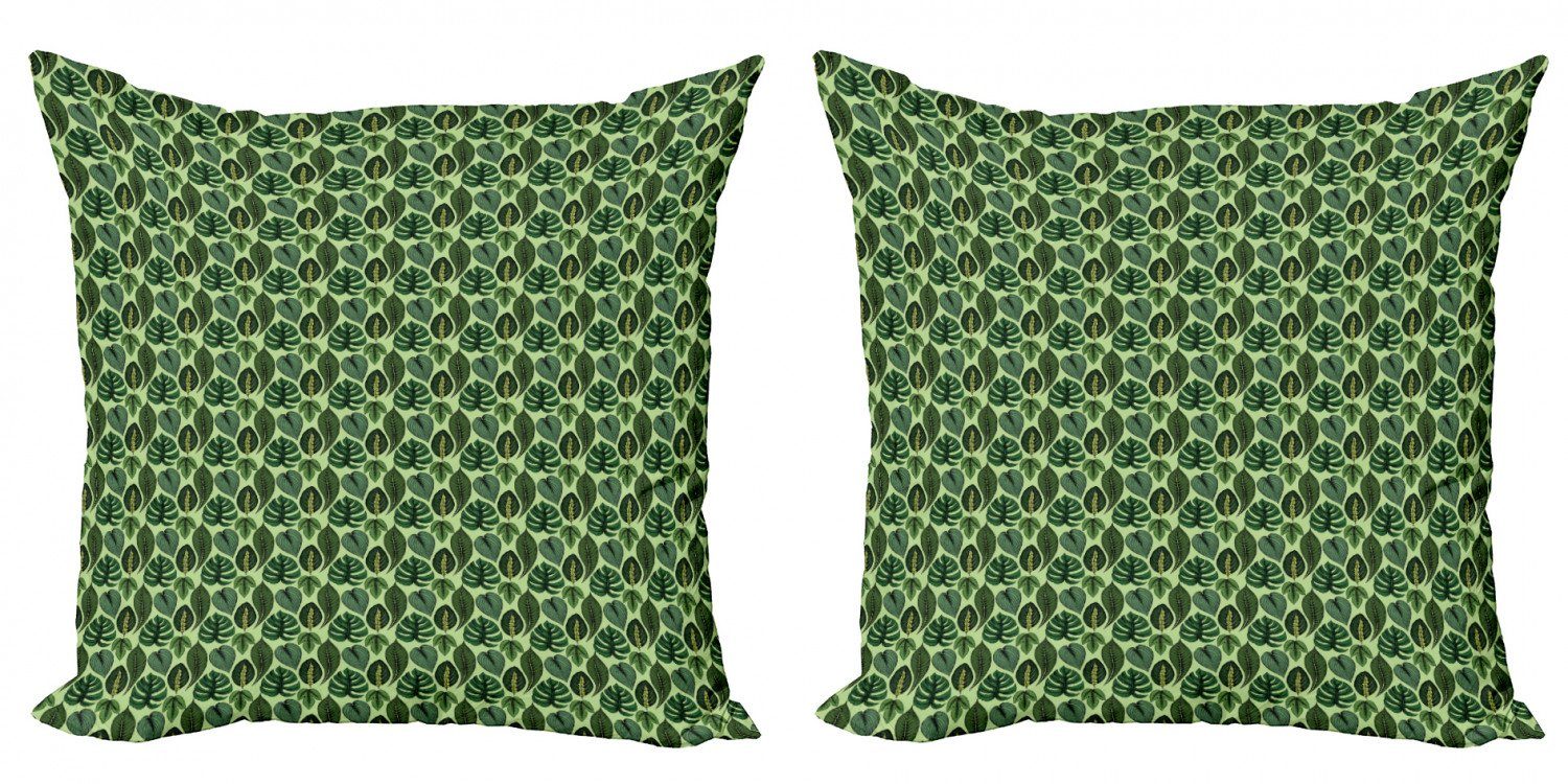 Kissenbezüge Modern Accent Doppelseitiger Digitaldruck, Abakuhaus (2 Stück), Hawaii Palmblätter Dschungel Plants