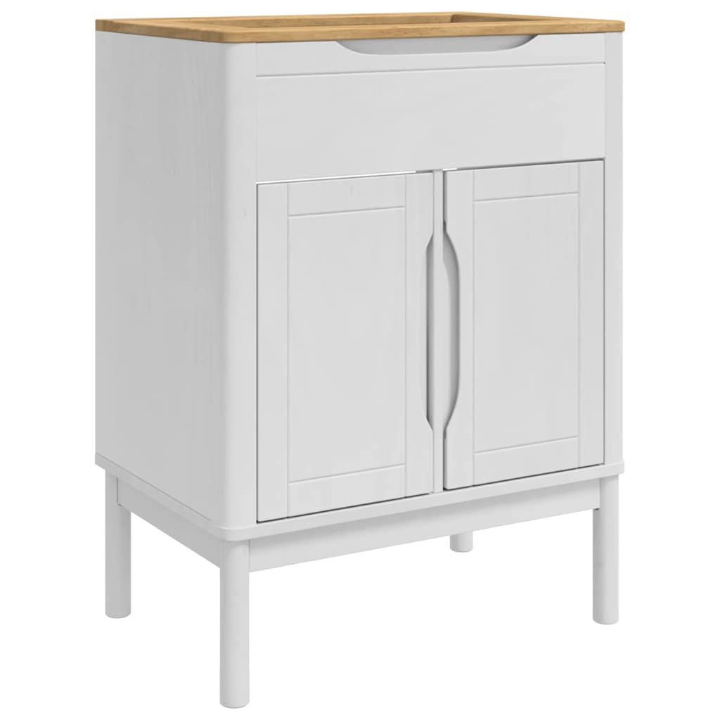vidaXL Badezimmer-Set Waschbeckenschrank FLORO Weiß 60 x 40 x 80 cm, (1-St)