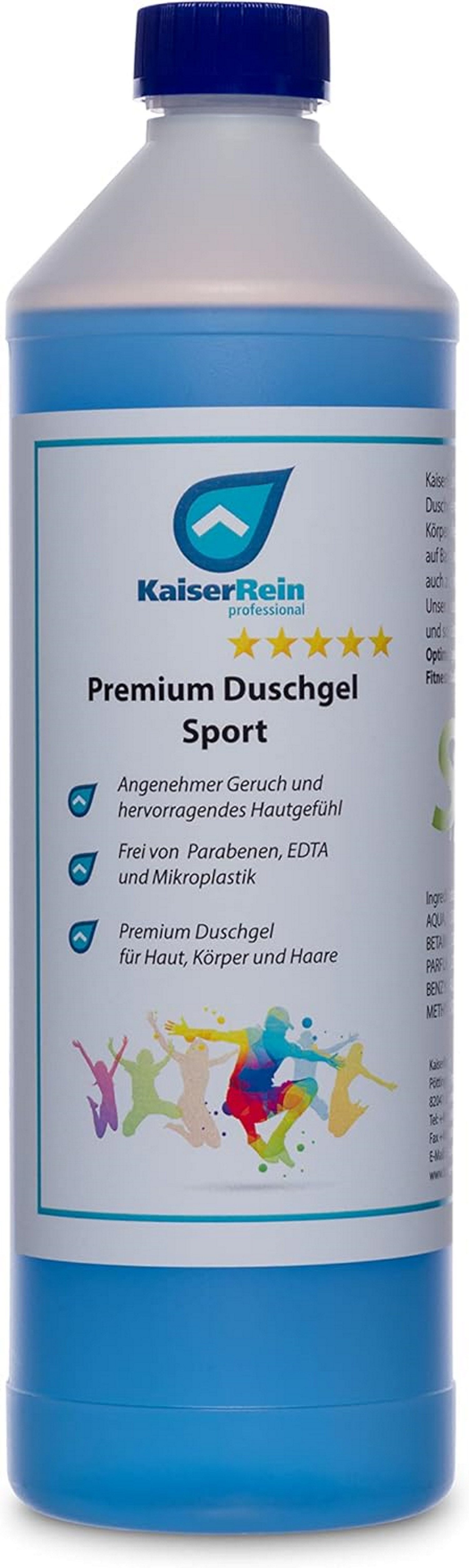 KaiserRein Duschgel Premium Duschgel Sport, Mikroplastikfrei, vegan, frei von Parabenen und EDTA