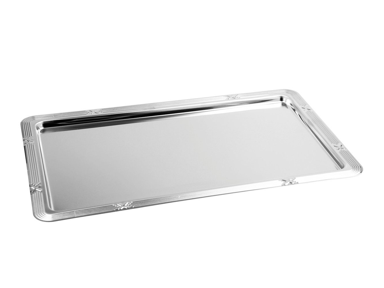 1 Edelstahl, ca. 1/1 GN-Tablett Servierplatte 53x33cm, (1-tlg) Servierplatte CHG