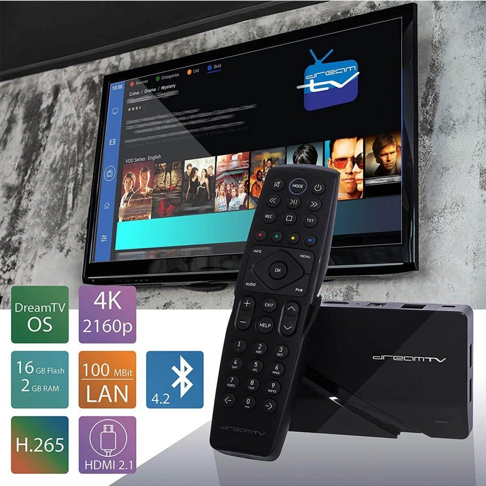 DreamTV Streaming-Box Mini Ultra HD mit SD-Karte 32 GB