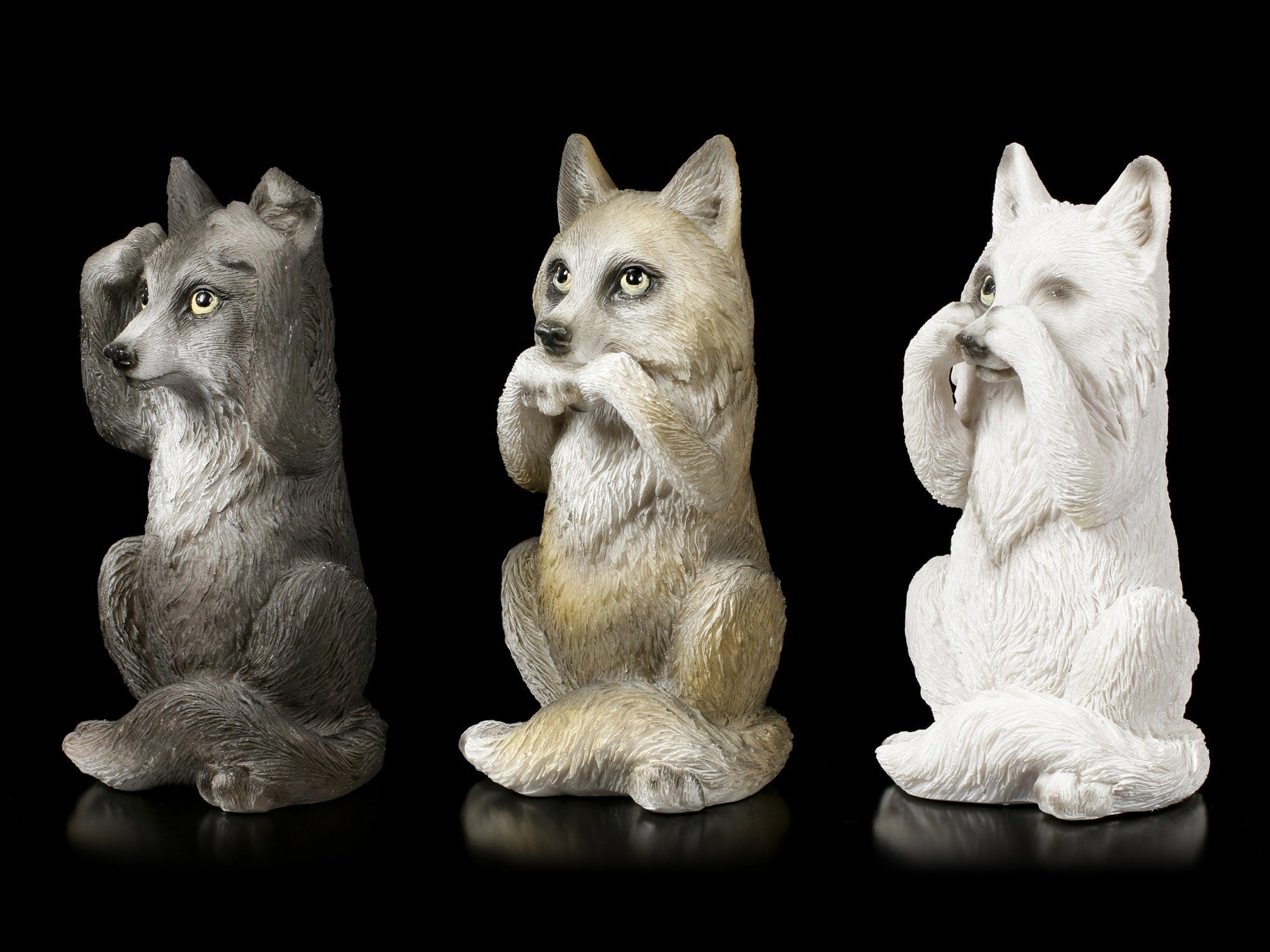 weise Nichts Böses Dekofigur - Figuren Drei - Nemesis Tierfigur Figuren Wolf Shop GmbH Now