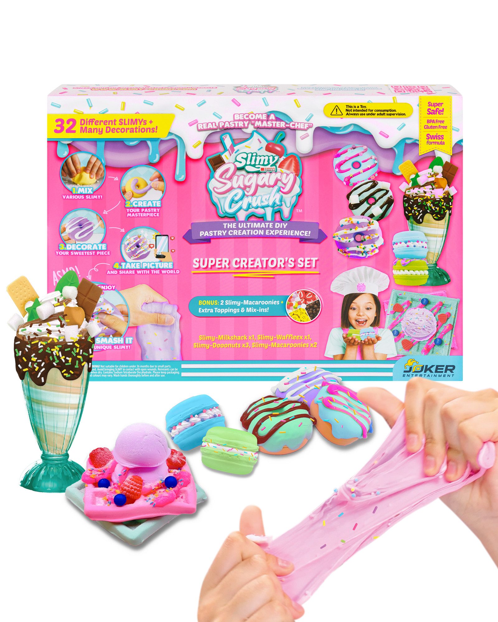 Slimy® Knetform-Set Sugary Crush - Super Creator's Set (1-tlg), Slime und Knete Kreativ-Set zum selber Mischen, Formen und Dekorieren