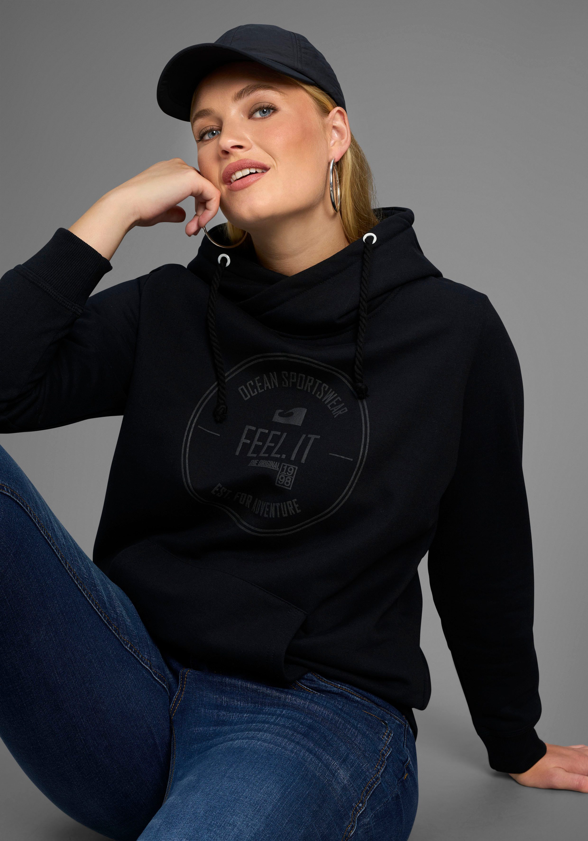 Ocean Sportswear Kapuzensweatshirt Langarm, figurumspielender Schnitt, günstig online kaufen