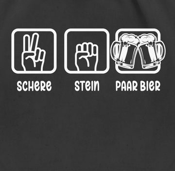 Shirtracer Turnbeutel Schere Stein Paar Bier - Sauf Geschenk Bierliebhaber Lustig, Party & Alkohol