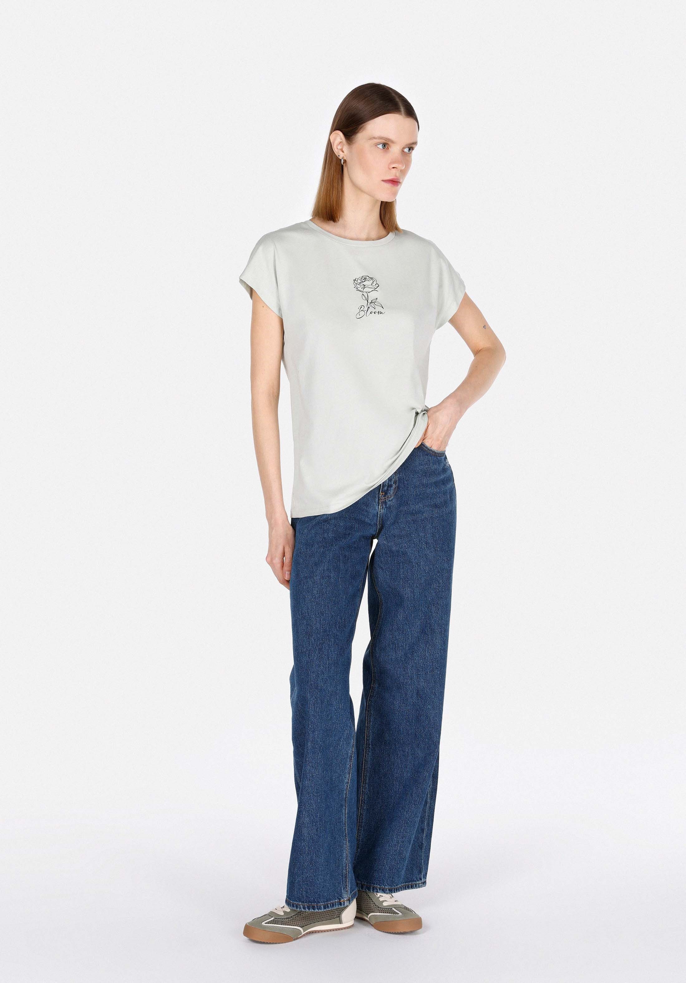 Colins T-Shirt Colins Regular Fit Rundhals bedrucktes Damen-Kurzarm-T-Shirt