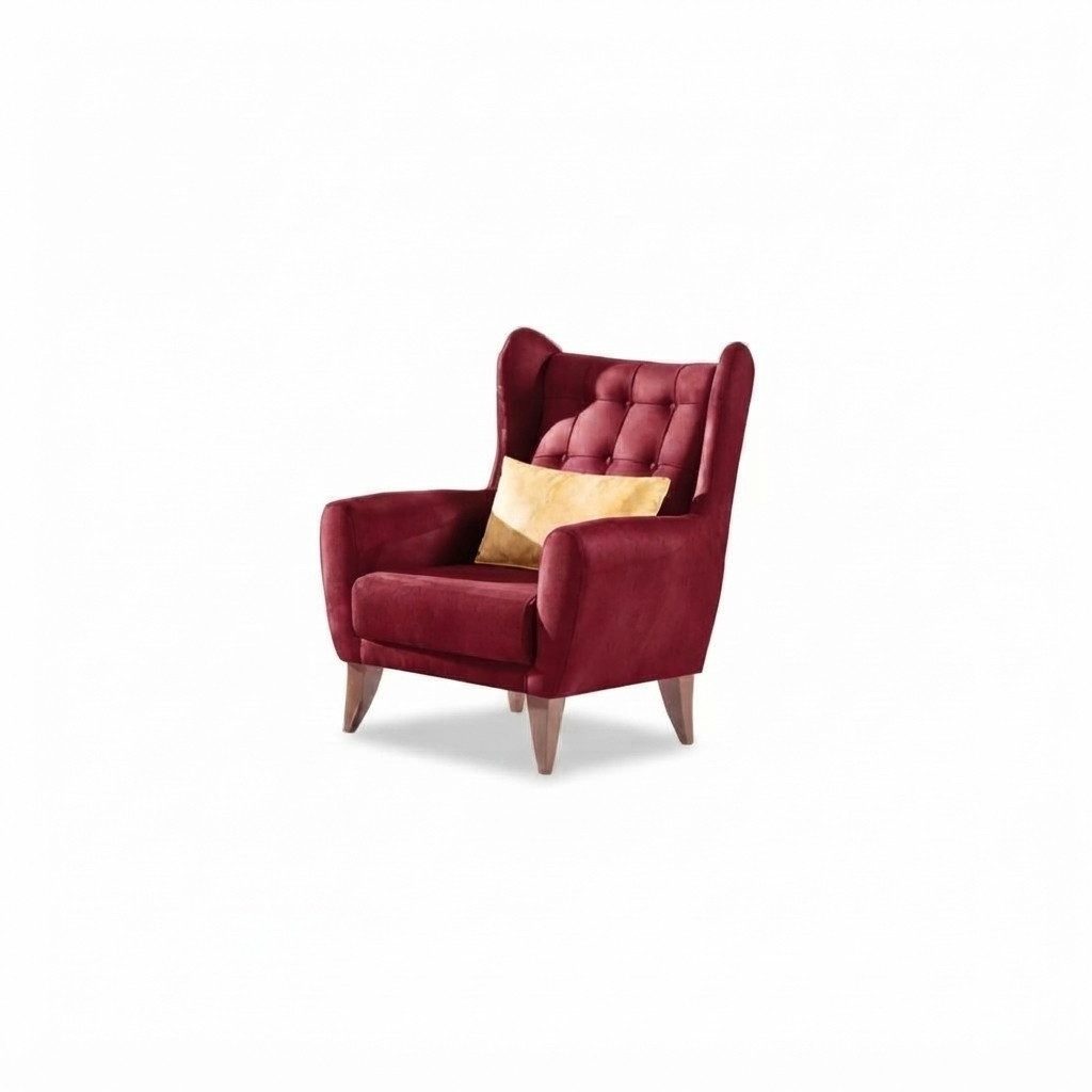 JVmoebel Ohrensessel Luxus Relax Sessel Grau mit hochwertigem Textilbezug (1-St., Sessel), Made in Europa