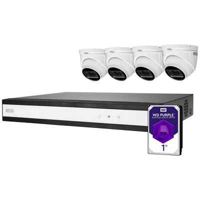 ABUS Komplett-Set mit Hybrid-Videorekorder und 4 Überwachungskamera (mit IR-LEDs)