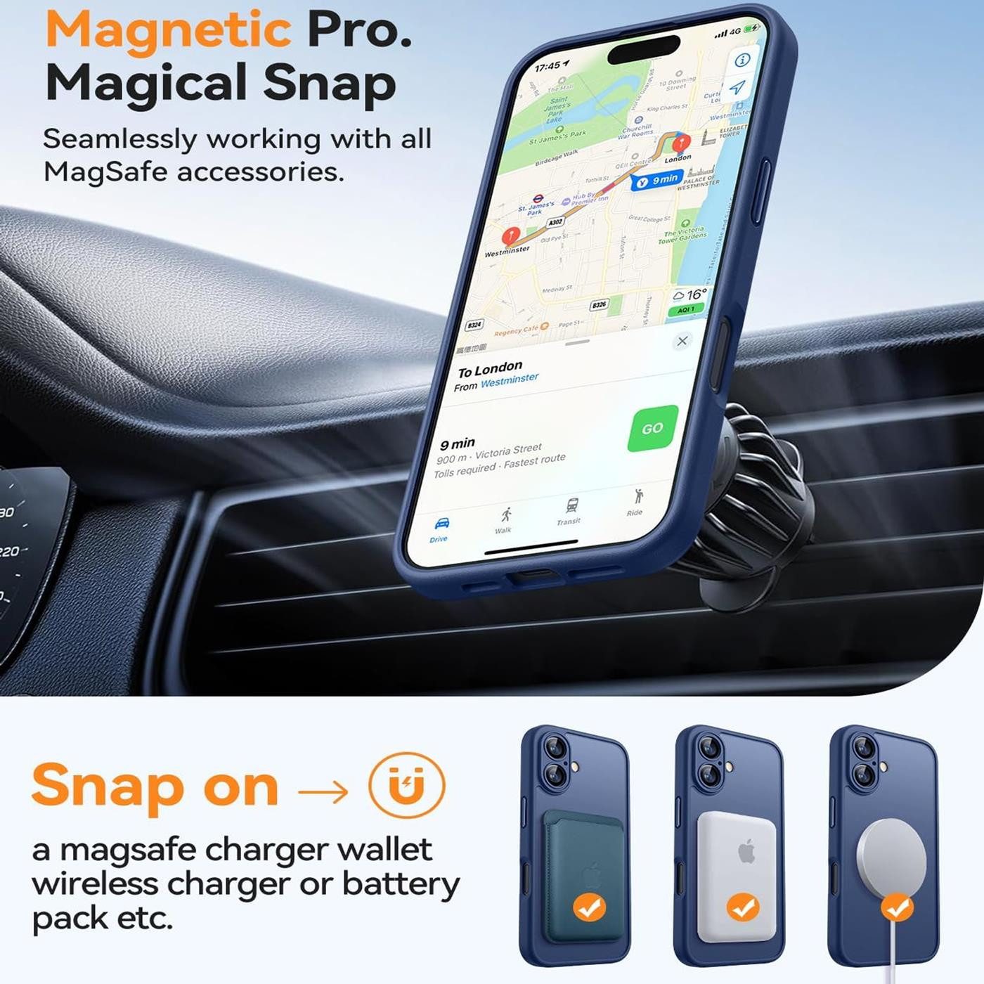 CoolGadget Handyhülle für Apple iPhone 16 6,1 Zoll, Kamera Schutz Hülle Silikon Hard Case Schutzhülle für Magsafe Zubehör – Bild 4 von 5