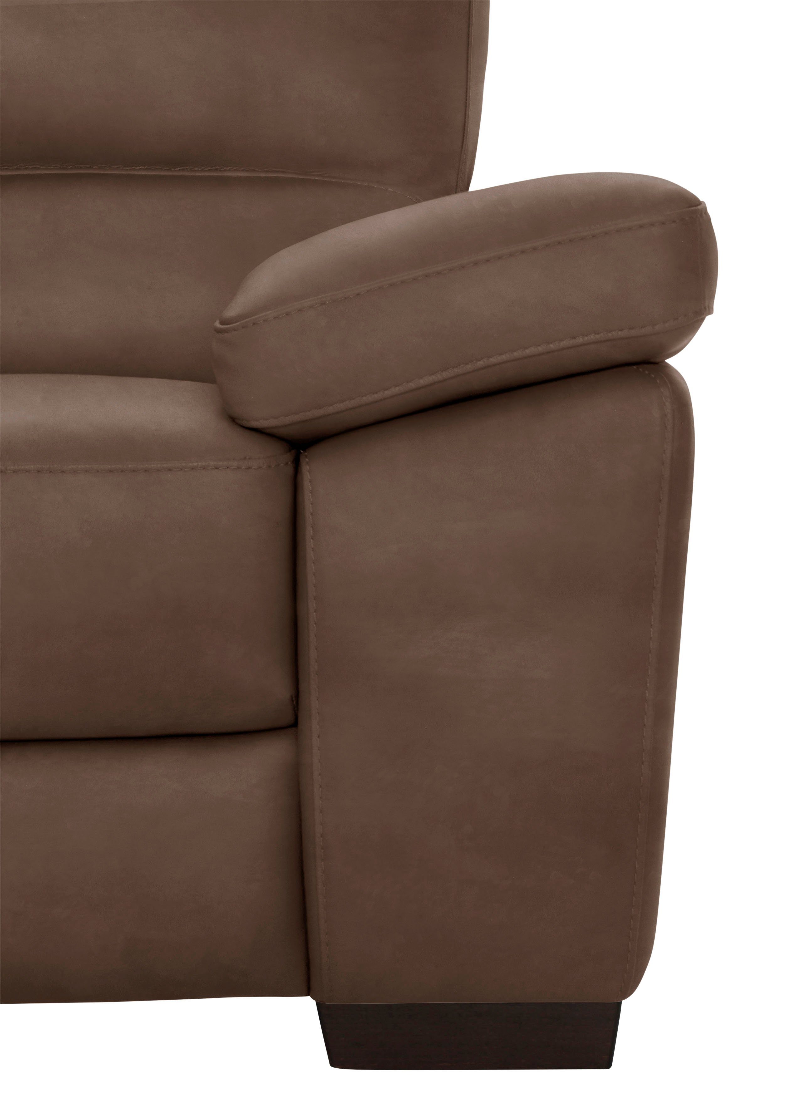 mit 3-Sitzer, Polstergarnitur brown aus bestehend Luxus-Microfaser (Set, Garnitur ITALIA und Gaia, 2-tlg), 2-Sitzer CALIA
