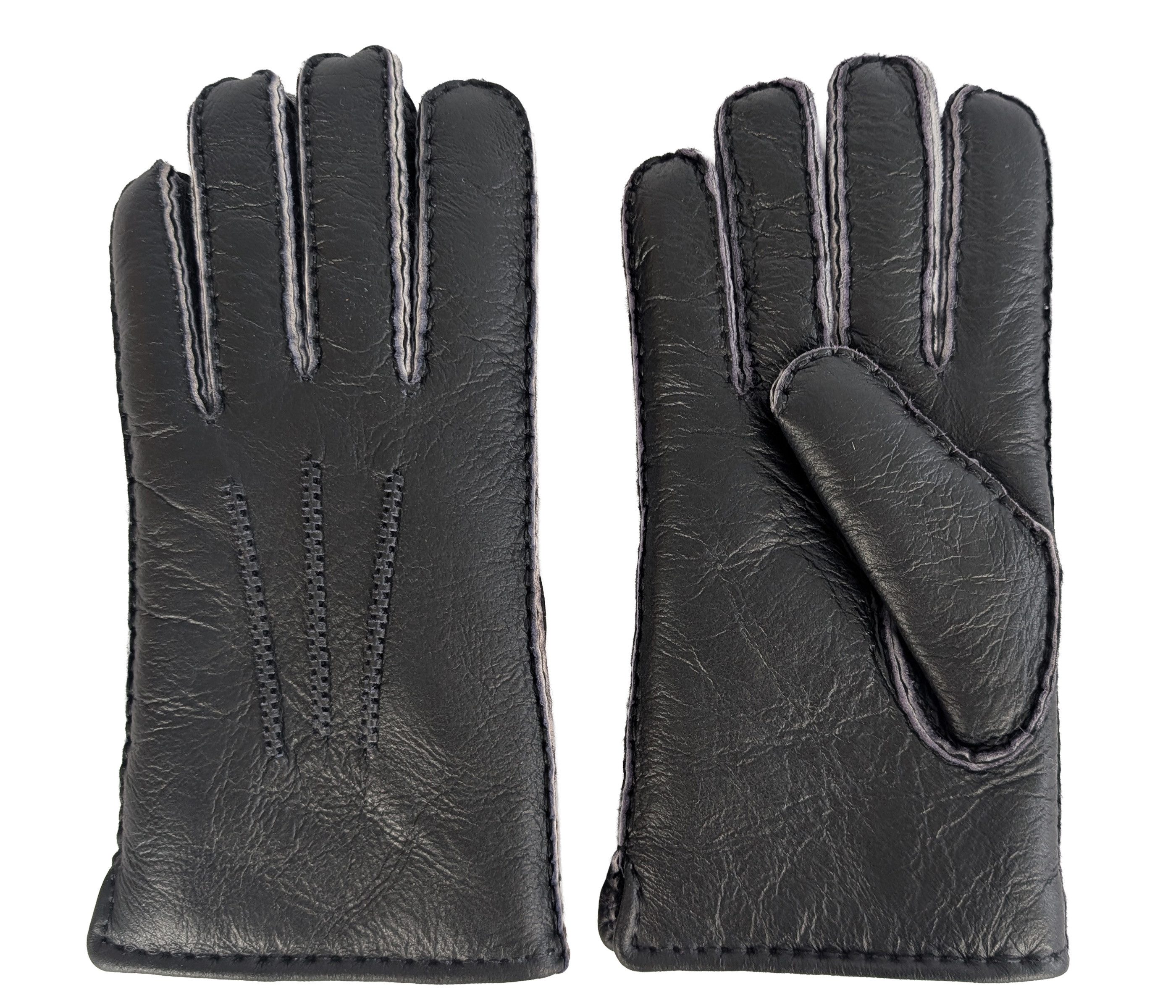 Reissner Lammfelle Lederhandschuhe Finger Handschuhe LUX NAPPA Merino Lammfell mit Nappaleder (1-St)