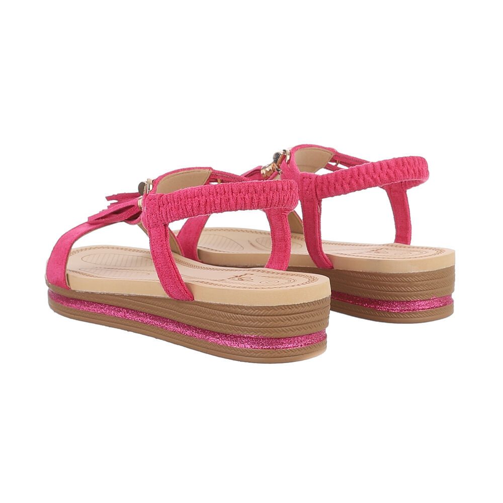 Ital-Design Damen Freizeit Riemchensandalette (85960267) Keilabsatz/Wedge Keilsandaletten in Pink