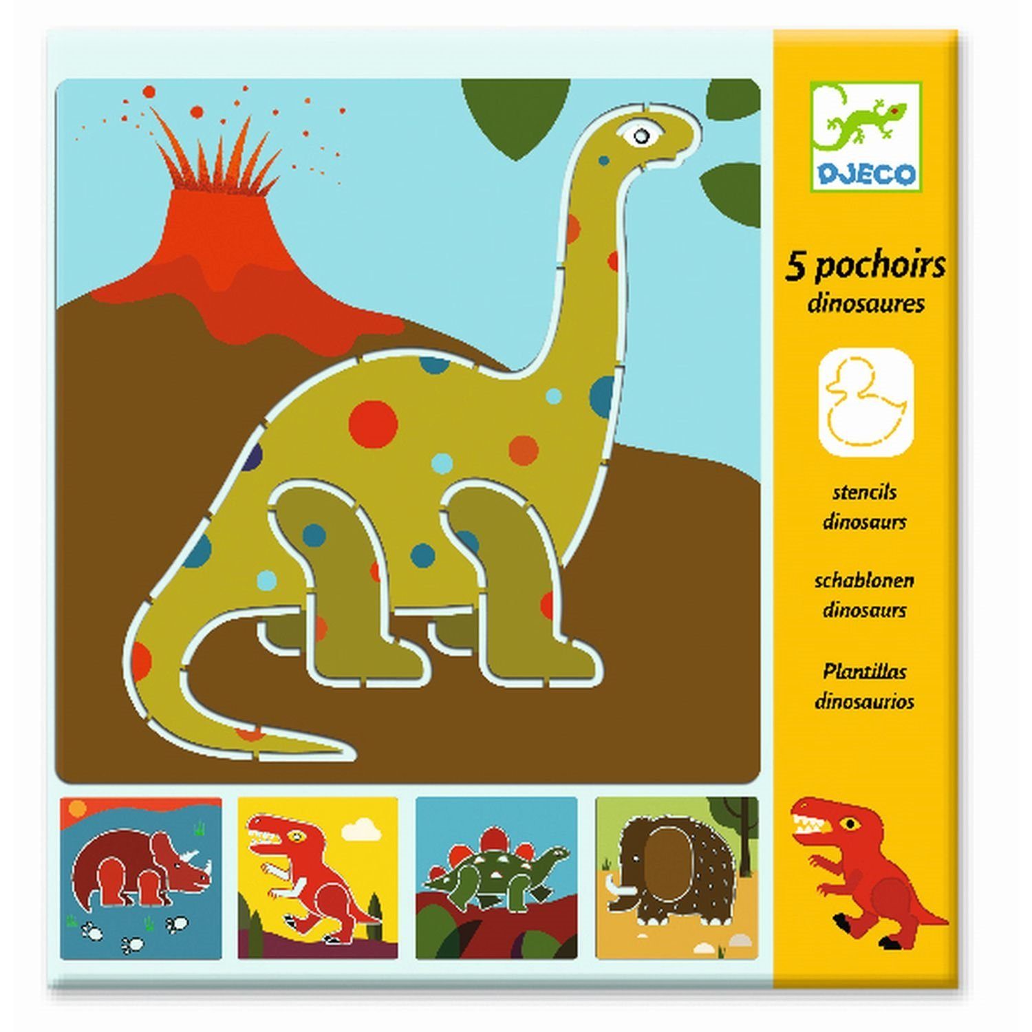 DJECO Malschablone DJ08863 Schablone: Dinosaurier