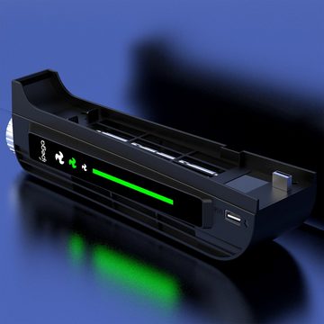 Tadow Kühlgebläse für PS5,Turbo-Lüfter,Kühler,LED-Anzeige,Schwarz/Weiß PlayStation 5-Controller (3 Windgeschwindigkeiten,mit USB-Anschluss)