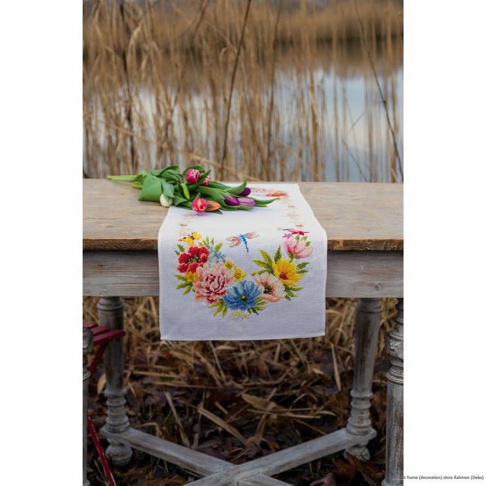 Vervaco Kreativset Vervaco Tischläufer Kreuzstichset "Blumen" (embroidery kit)