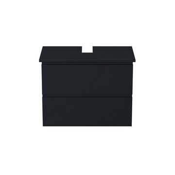GARLIVO Waschbeckenunterschrank GLB-80 mit Schubladen, Badezimmer Waschtischunterschrank, Schwarz Breite 80 cm, Soft-Close, Push-to-Open/ Tip-On, Hängend