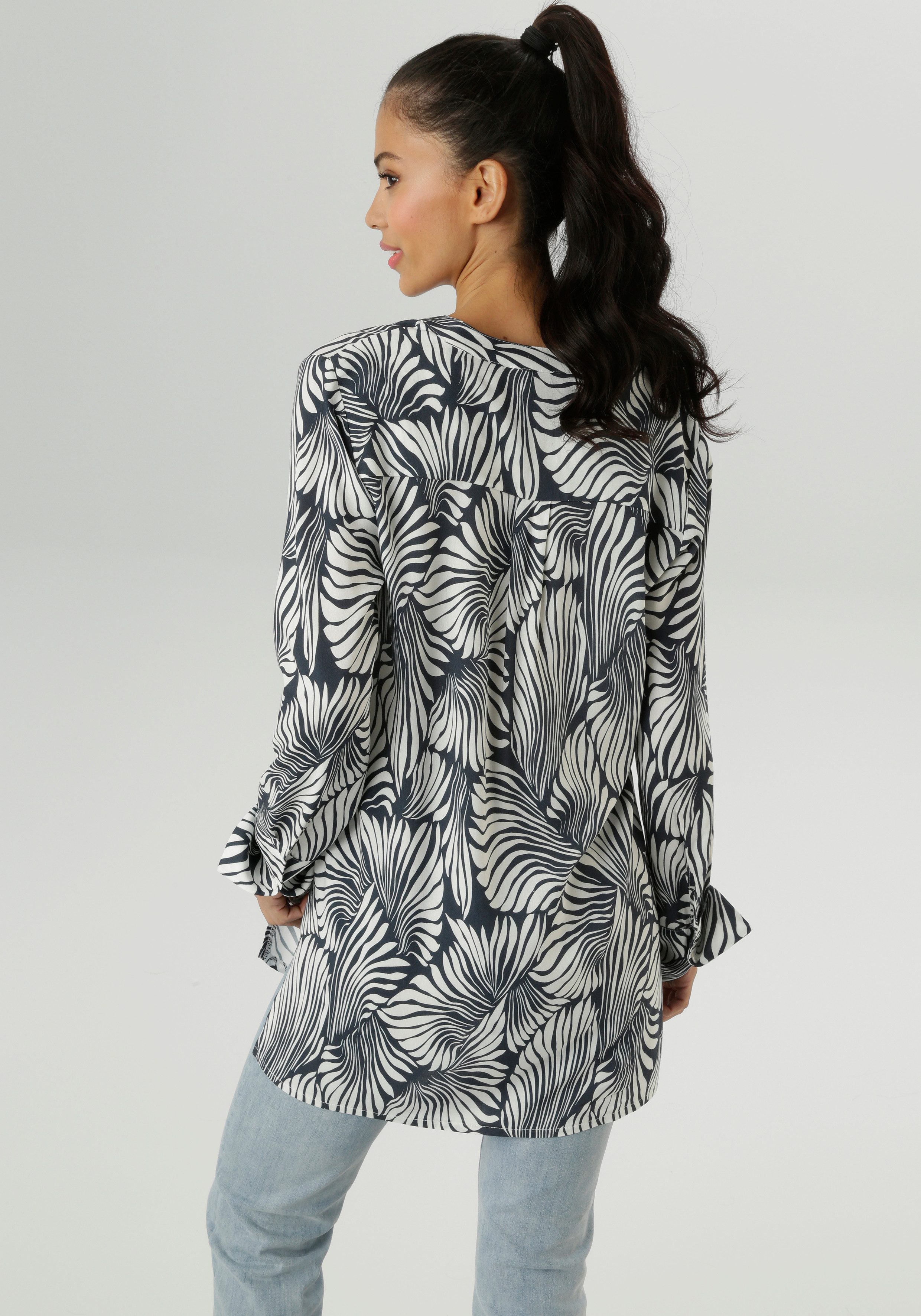Aniston SELECTED Schlupfbluse mit plakativen Blätterdruck allover günstig online kaufen