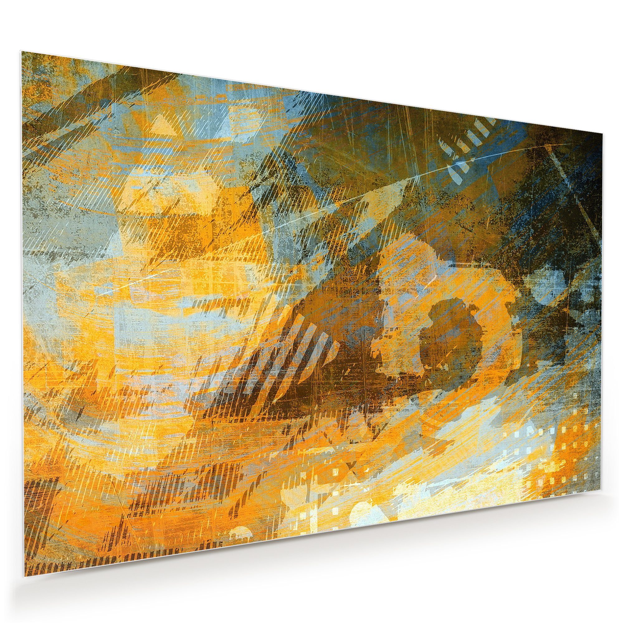 Primedeco Glasbild Wandbild Metallplatte mit Strukturen mit Aufhängung,  Texturen