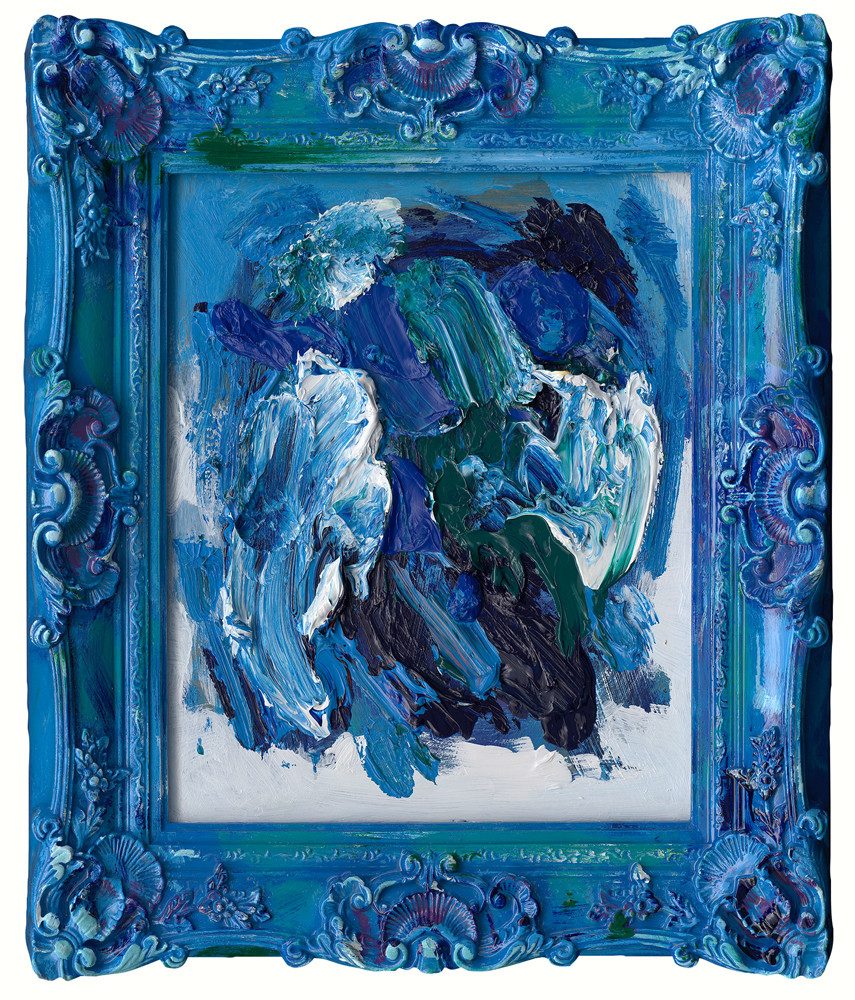 ArtUniverse Gemälde Leinwandbild Barock en vogue blau 60 x 70 cm, Abstrakt