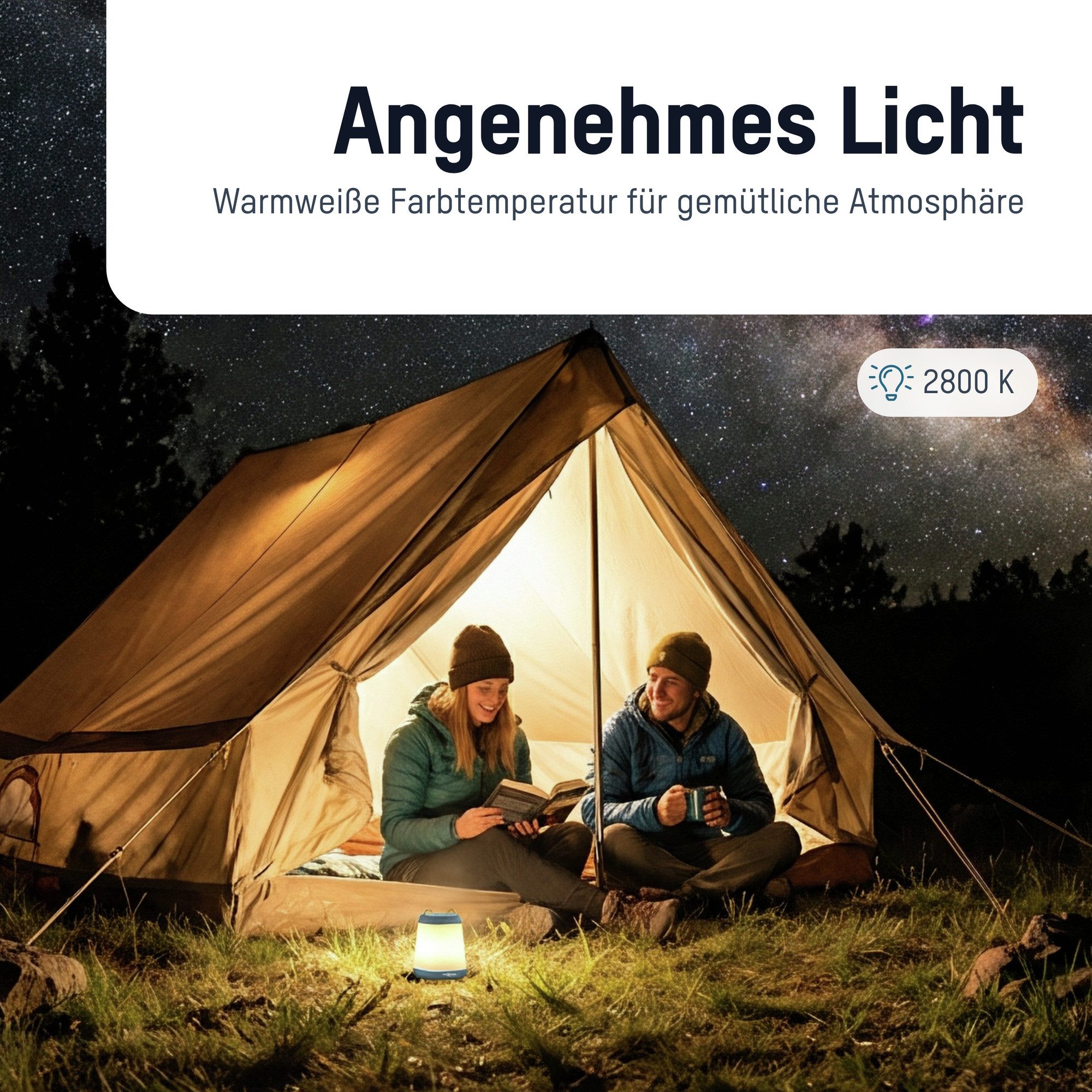 ANSMANN AG LED Gartenleuchte Campingleuchte Outdoor hellblau, sehr hell und robust, warmweiß