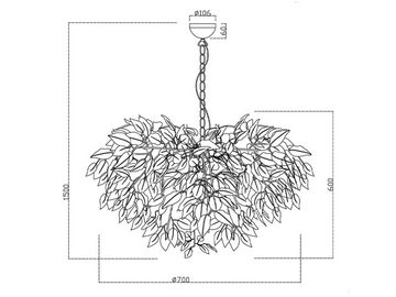 meineWunschleuchte LED Pendelleuchte, Dimmfunktion, LED wechselbar, Warmweiß, groß-e ausgefallene Designer-lampen für Esstisch & Treppenhaus, Ø70cm