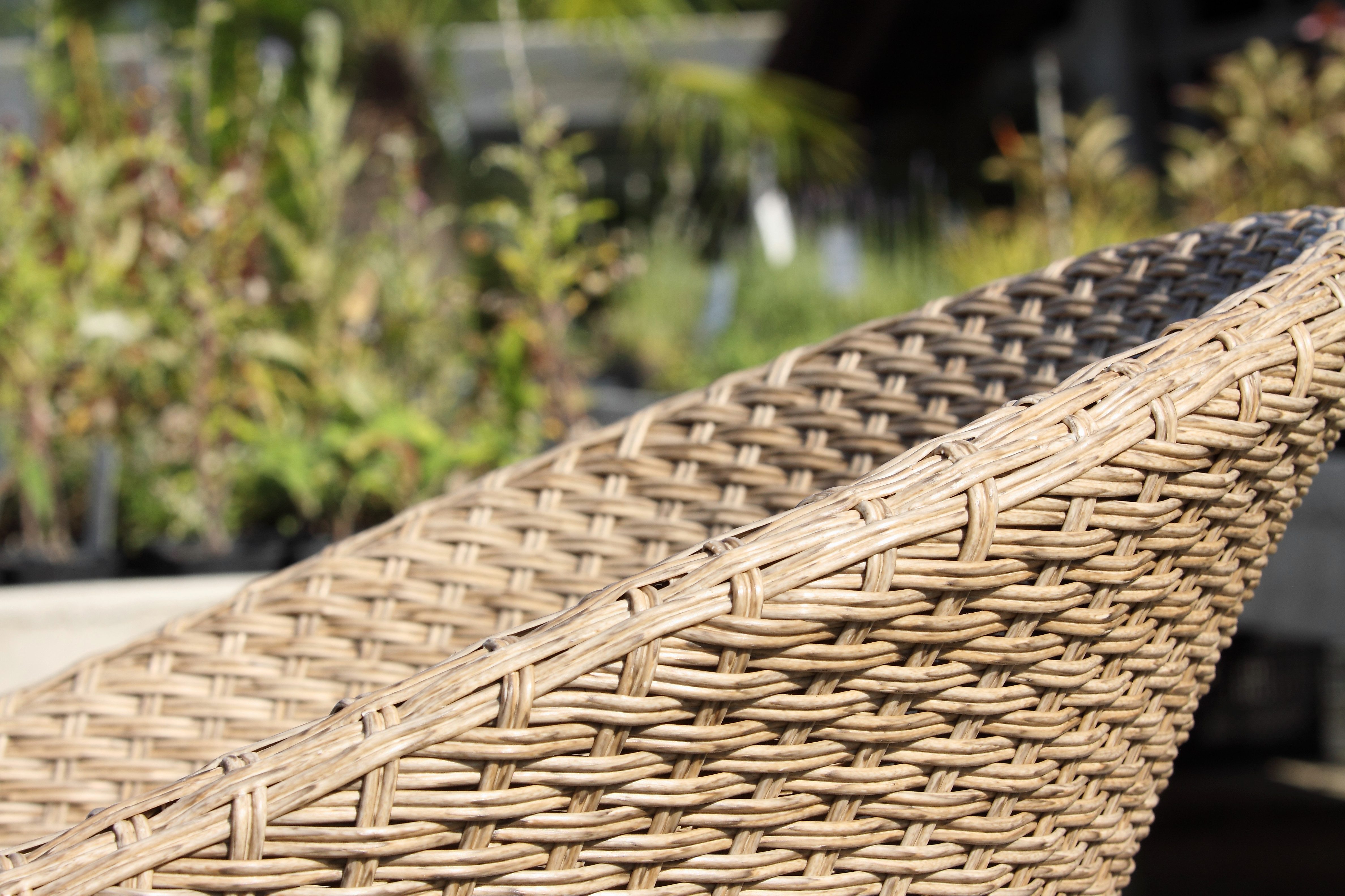 acamp Garten-Essgruppe 5-teiliges Gartensessel Set Atacama inkl. Holztisch, (Gartenmöbel Set), Korbstuhl, Rattan, Sitzgruppe, Lounge-Set mit Gartentisch 180x90x76 cm