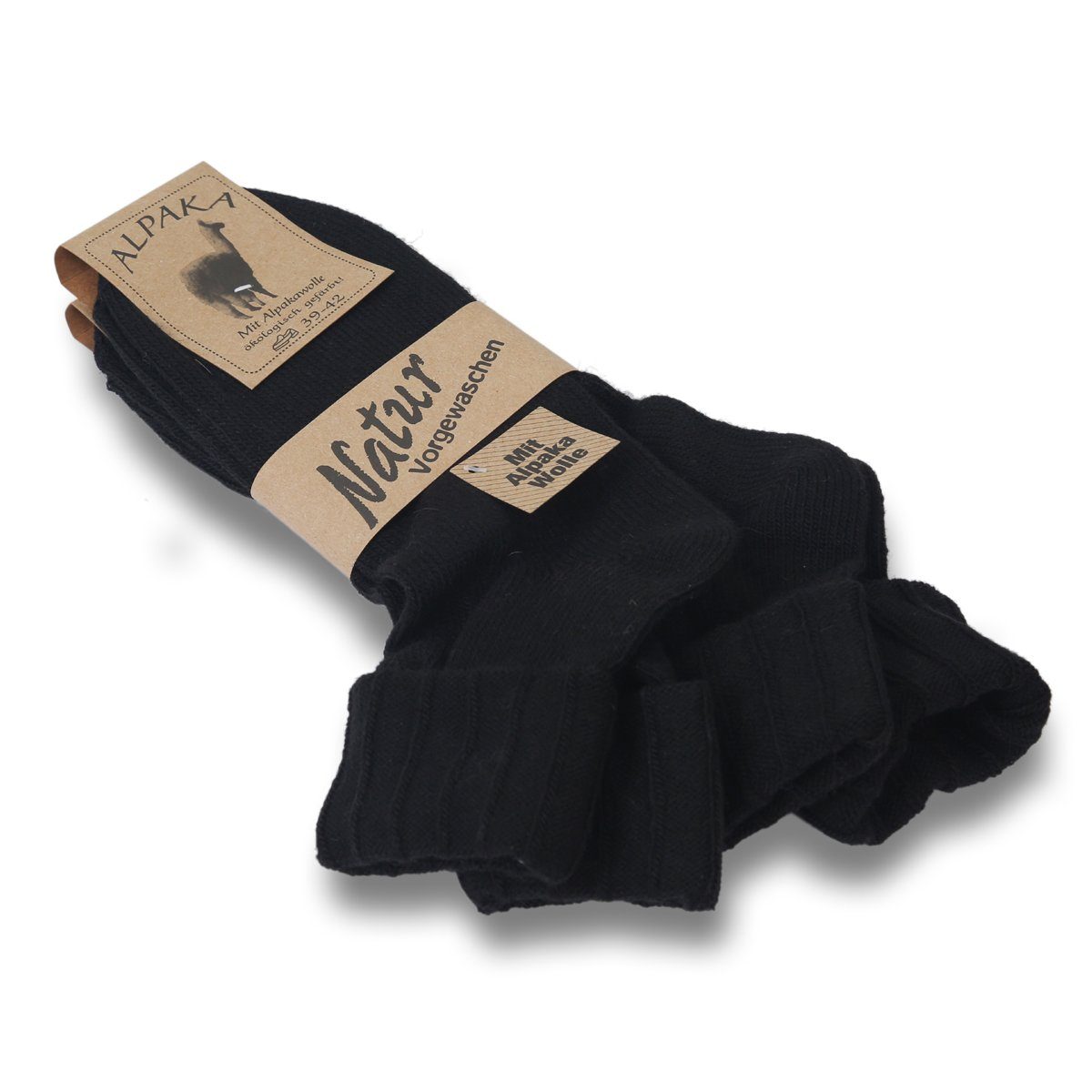 "Dünn" Umschlag 2 abweichen Sonia Unisex Norwegersocken Winter Originelli Farben Paar können Alpakawolle Alpakasocken schwarz