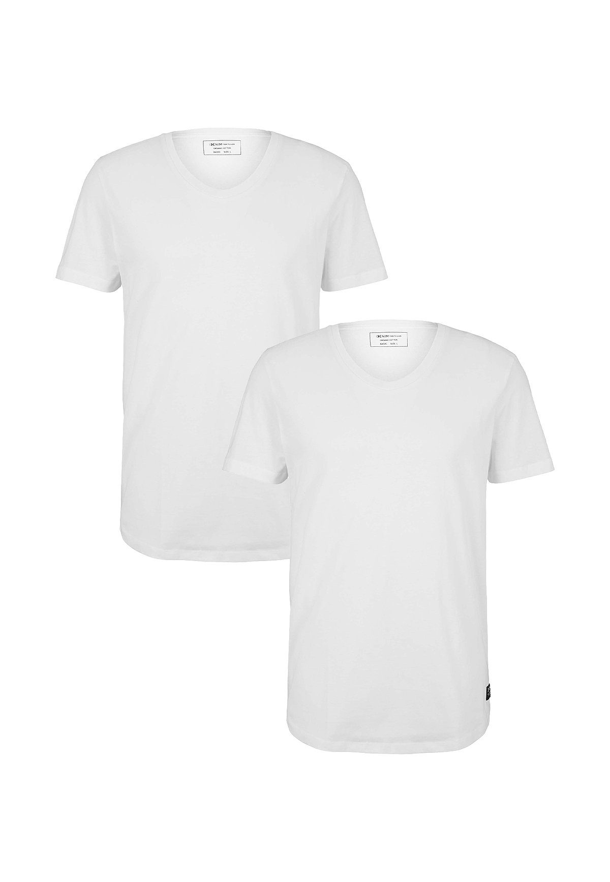 TOM TAILOR T-Shirt 2-er Set Basic T-Shirt (2-tlg) 5553 in Weiß-2 | T-Shirts