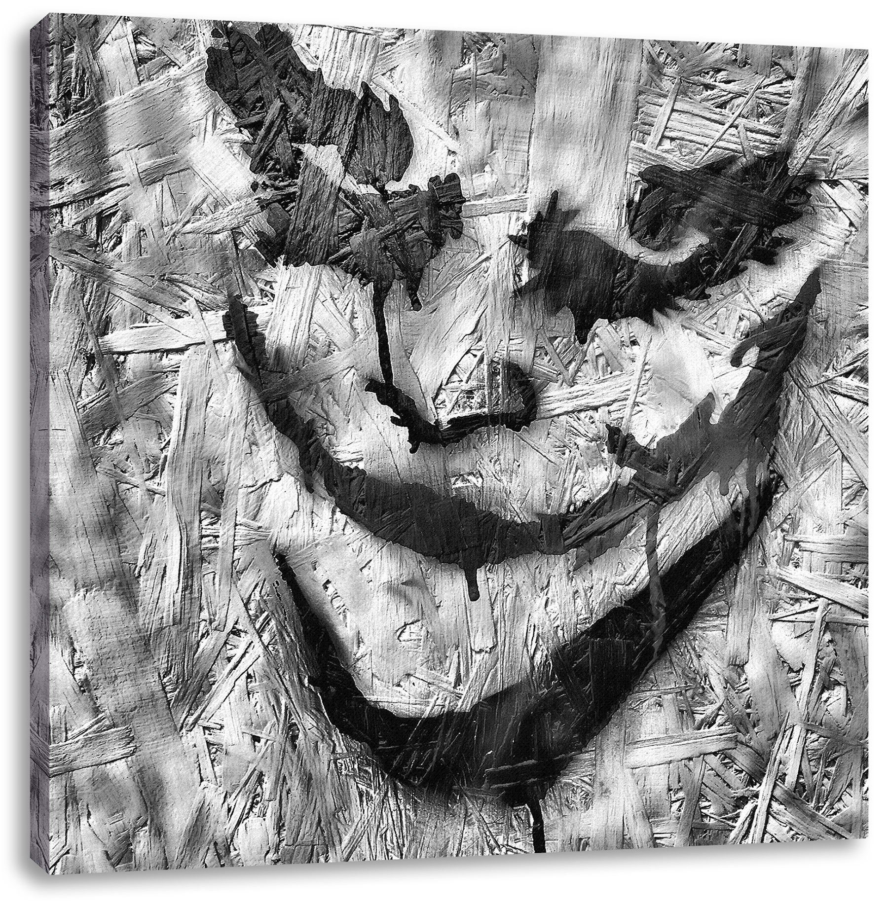 Pixxprint Leinwandbild Böser Clown Gesicht, Böser Clown Gesicht (1 St), Leinwandbild fertig bespannt, inkl. Zackenaufhänger