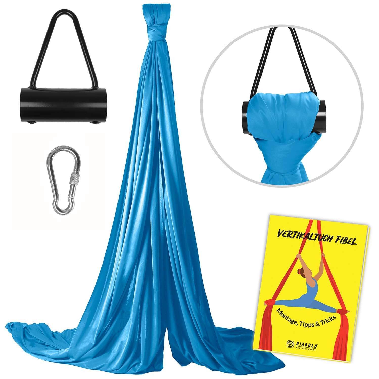 Diabolo Freizeitsport Nestschaukel Vertikaltuch 8m (türkisblau) + Triangelhalterung (schwarz), (1-tlg)