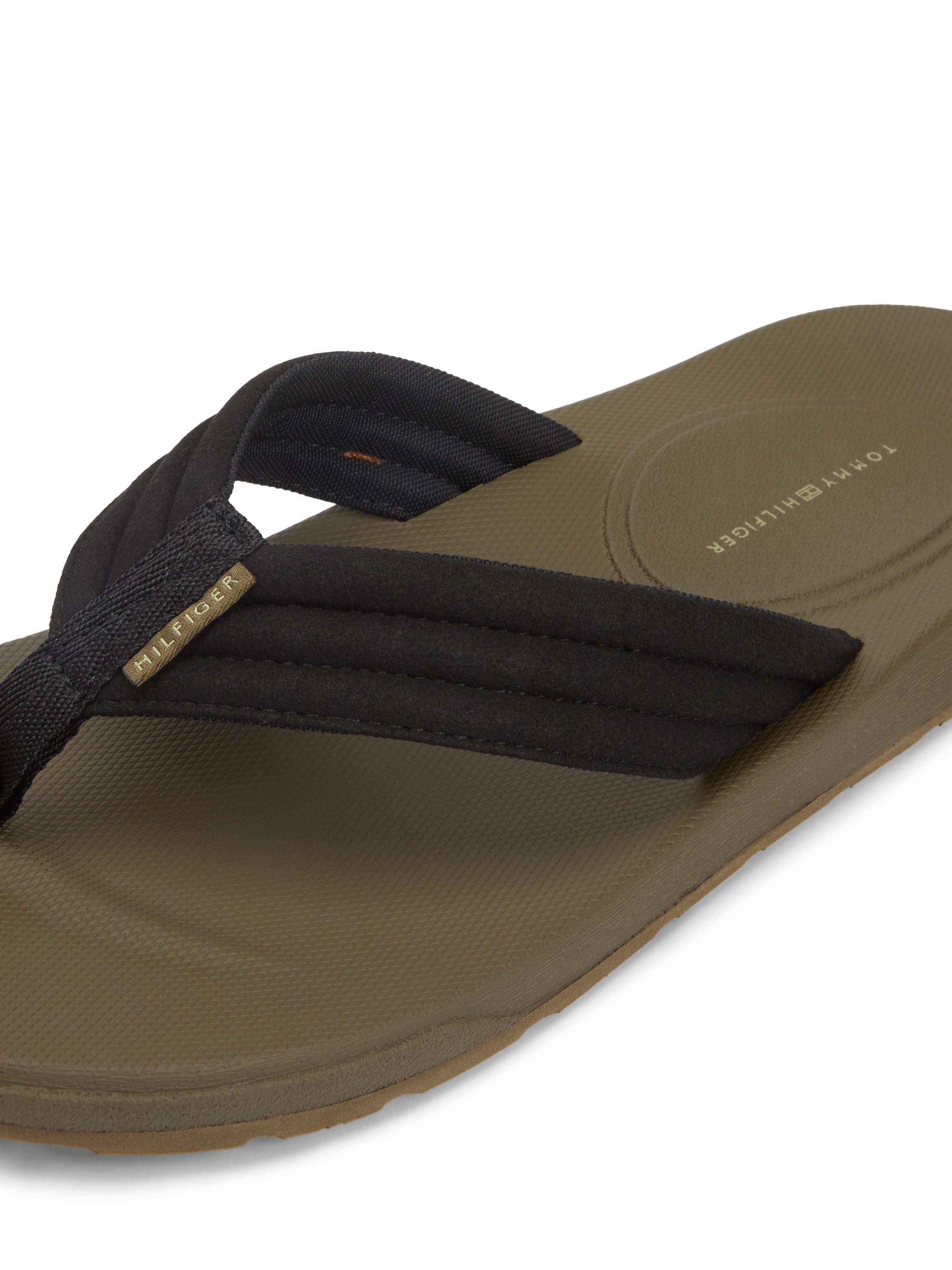 Tommy Hilfiger MOLDED HILFIGER LTH BEACH SANDAL Zehentrenner Sommerschuh, Dianette, Flat mit dezentem Label