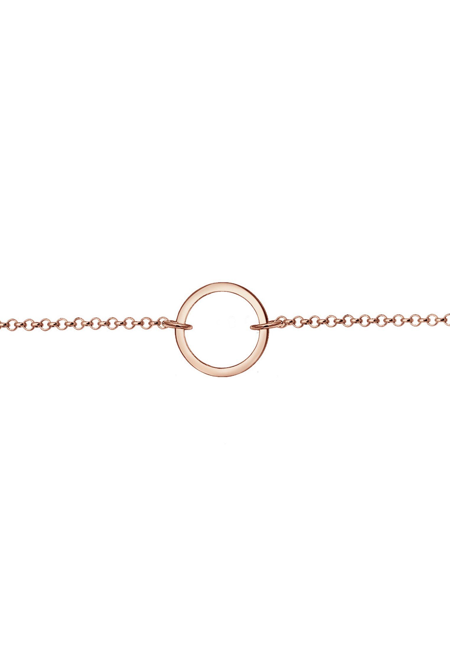 Rosegold Choker Kreis Rund Elli Silber Anhänger 925 Collier