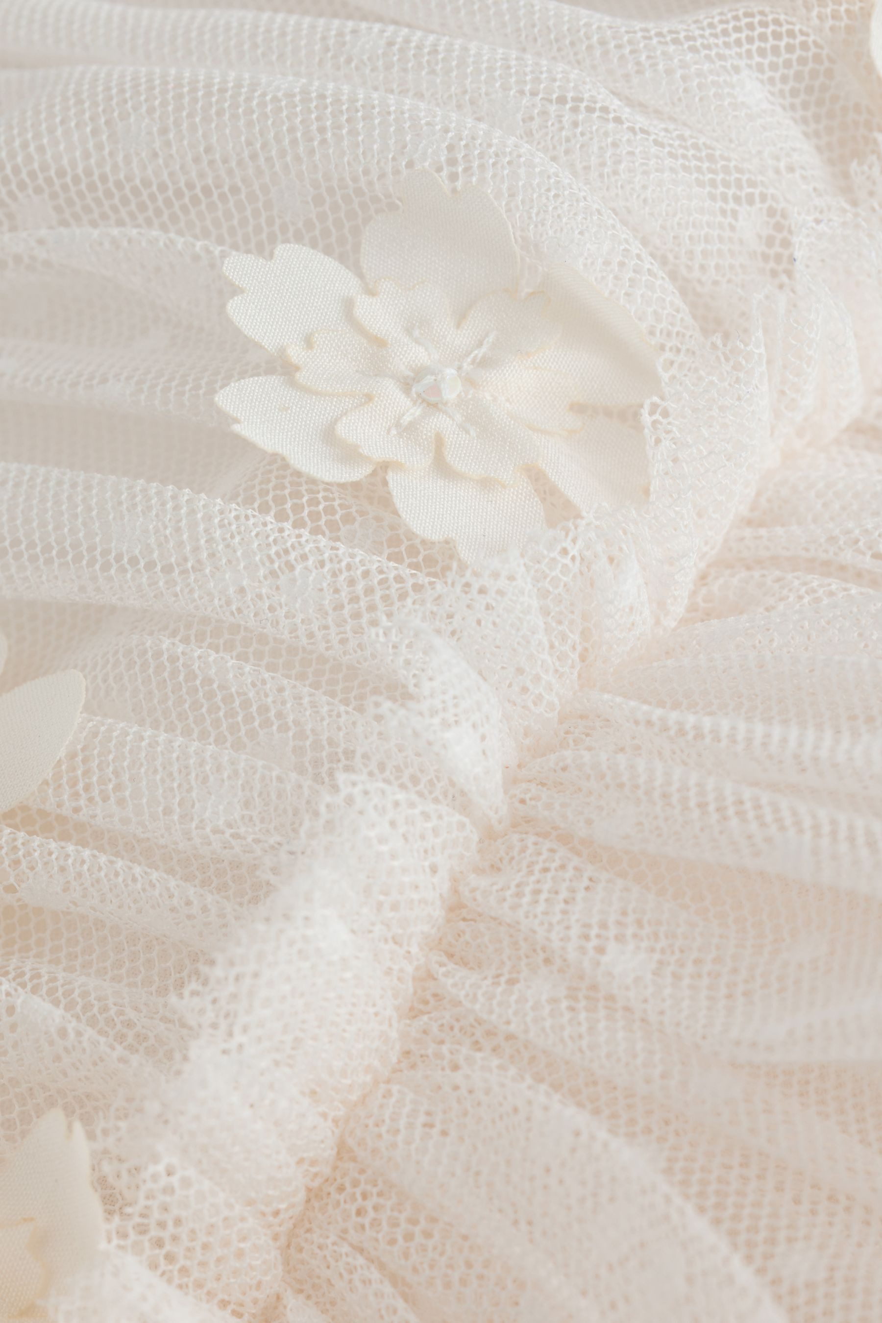 Next Meshkleid Langärmeliges 3D-Blumen-Kleid mit Mesh (1-tlg)