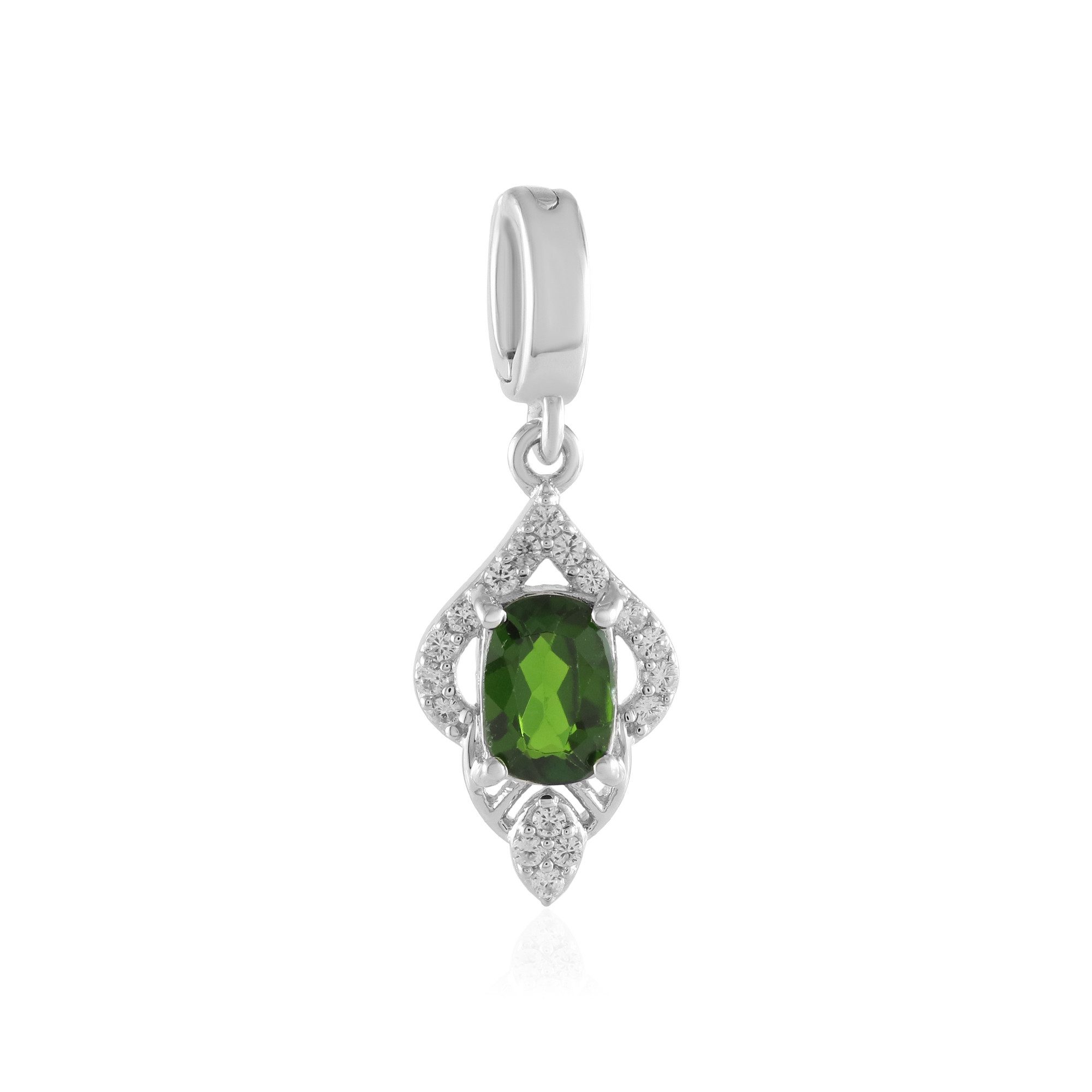Cavill Kettenanhänger Diopsid Anhänger 0,79 ct Platin Silber mit 17 Zirkone günstig online kaufen