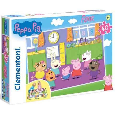 Clementoni® Puzzle Peppa Pig Bodenpuzzle, 40 Puzzleteile, Made in Europe