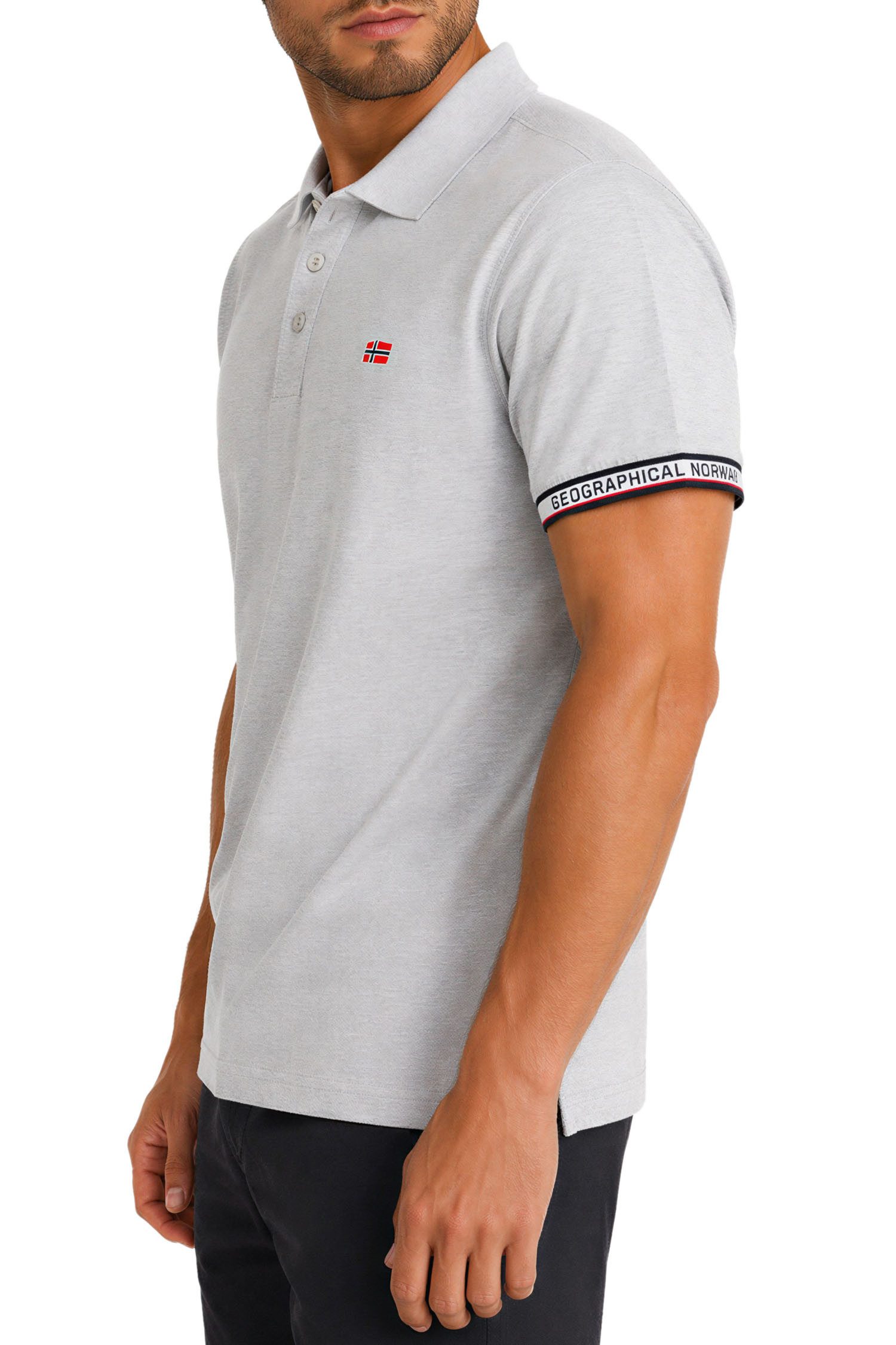 Geographical Norway Poloshirt Herren Regular Fit Polohemd bakoliar men Bedruckte Ärmelabschlüsse mit Markenprint – Bild 4 von 5