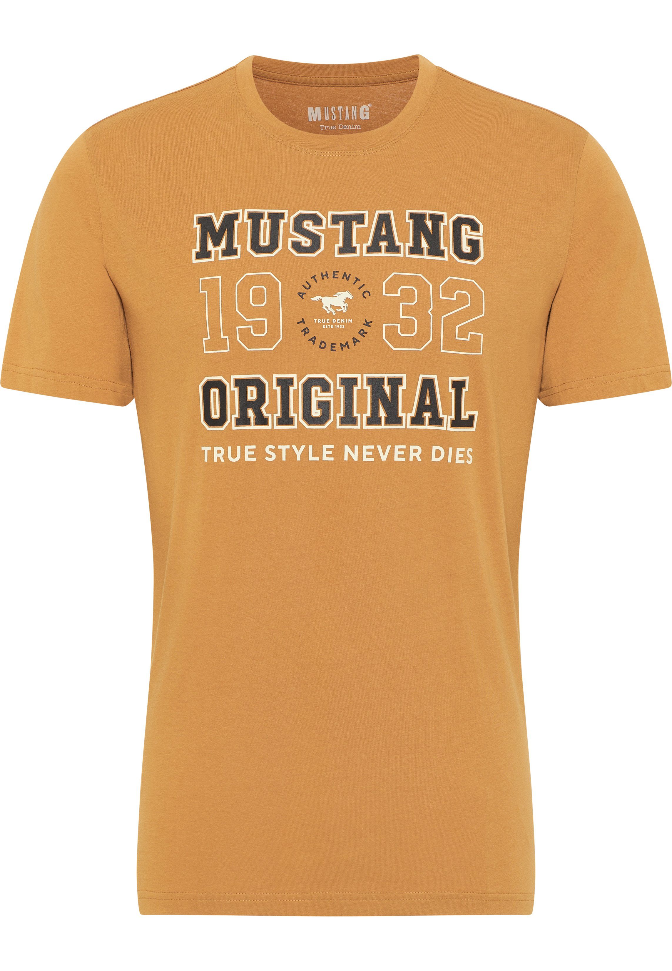 C Print hellbraun T-Shirt MUSTANG Alex