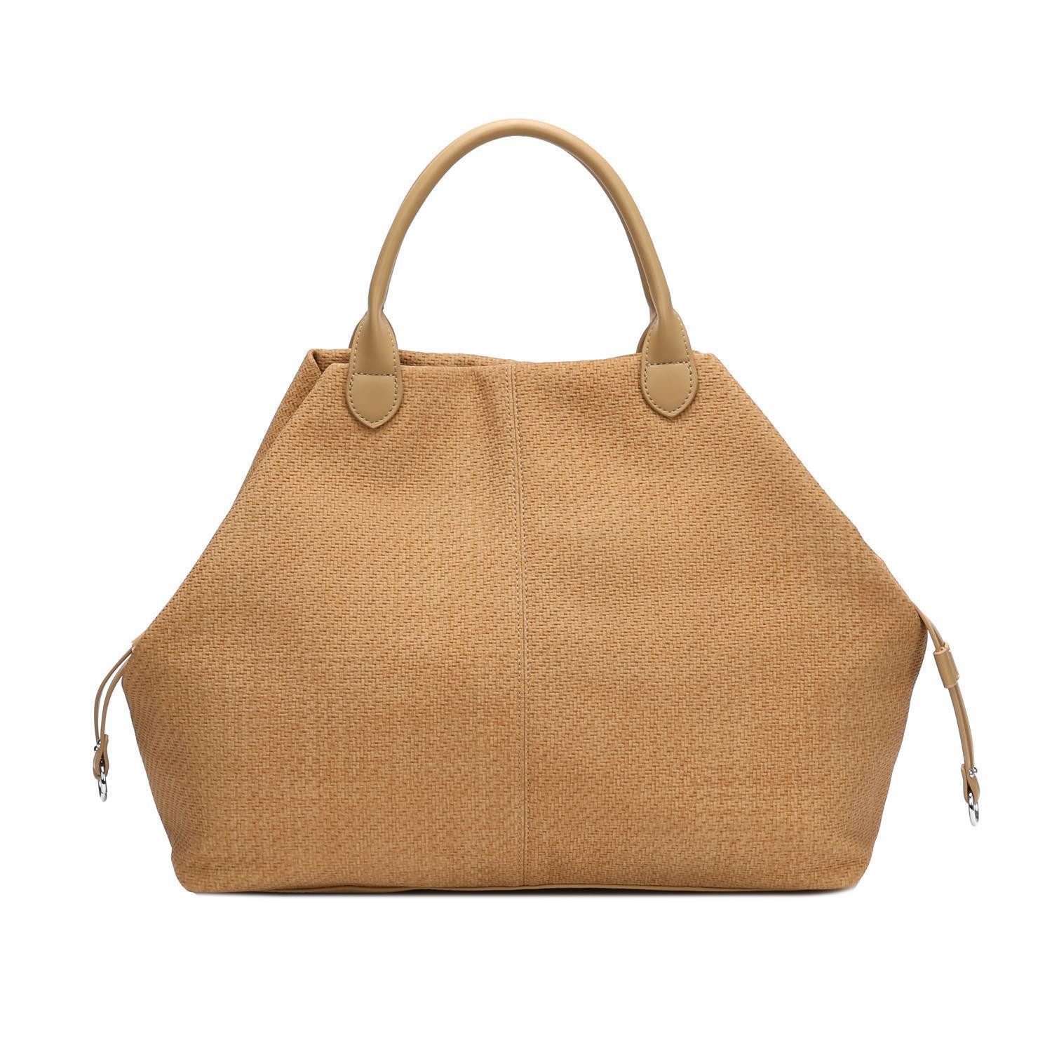 ITALYSHOP24 Shopper DAMEN XXL TASCHE Tote Bag Geflecht Beuteltasche Weekender Reisetasche, FLECHTOPTIK Workbag Businesstasche Schultertasche Henkeltasche Strand