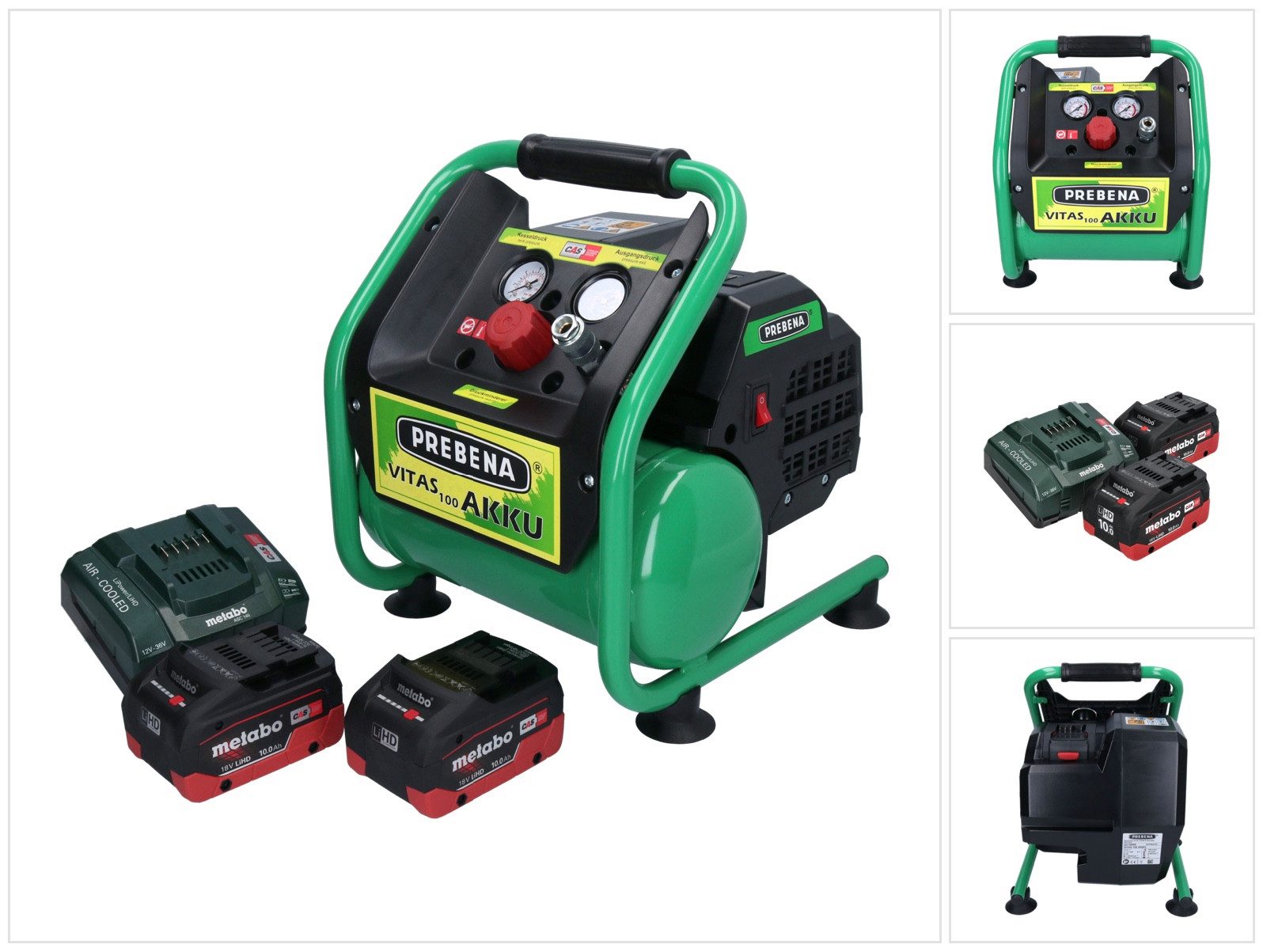 Prebena Akku-Handkompressor VITAS 100-AKKU Kompressor 18 V 5 l 8 bar CAS Brushless + 2x Akku 10,0