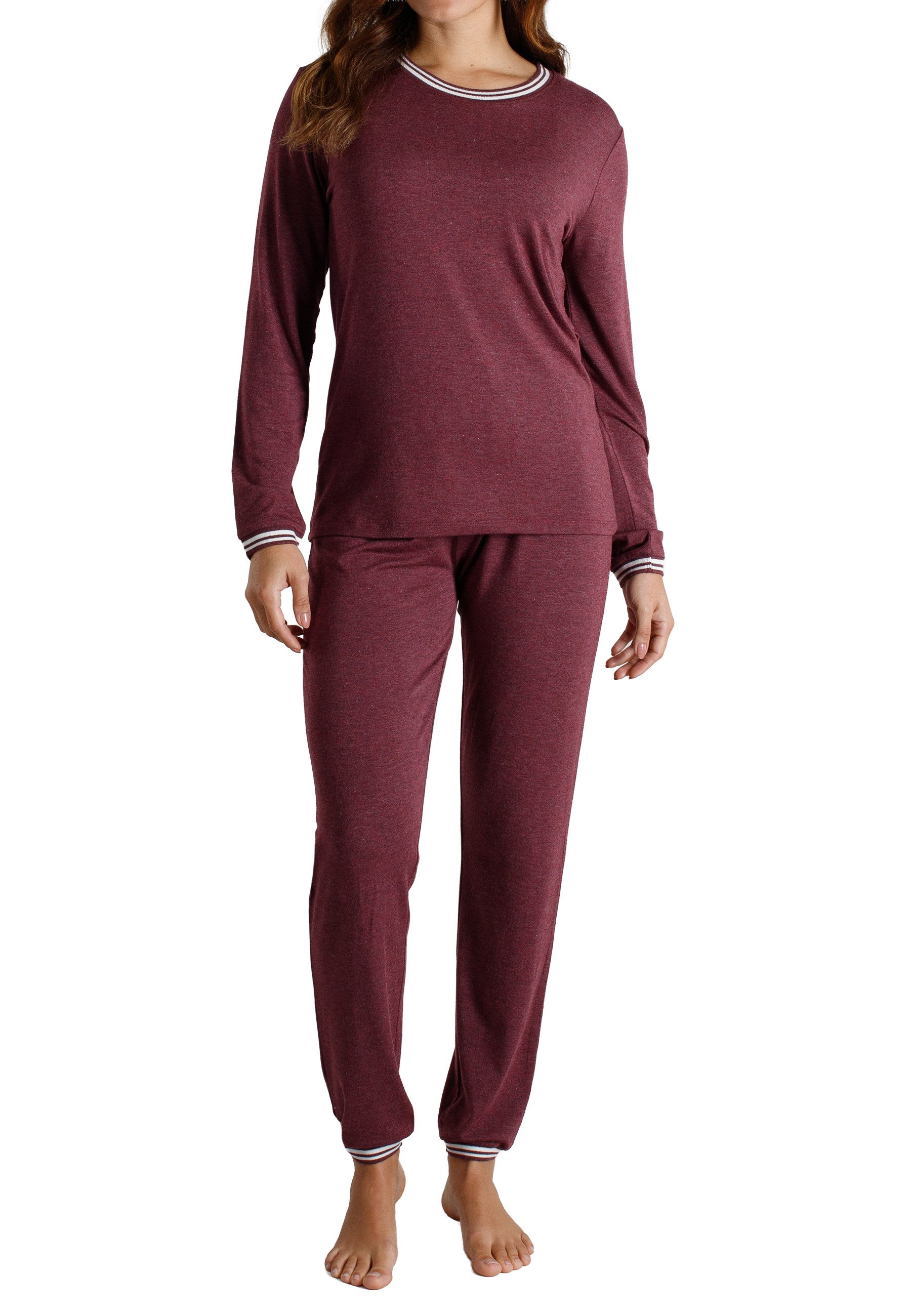 TOM TAILOR Pyjama TOM TAILOR Damen Pyjama rot uni (1 tlg)