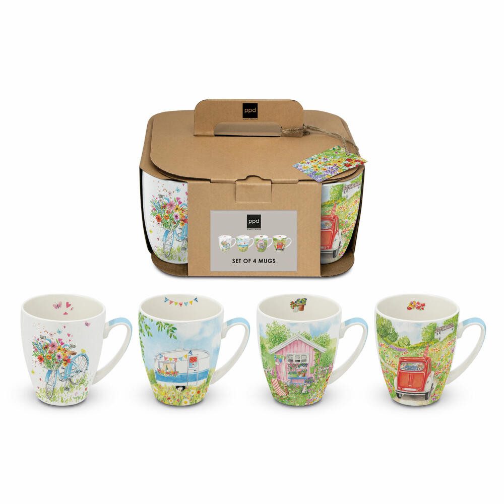 PPD Tasse Outside fun 4 Mug Set, 350 ml, New Bone China